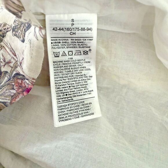 Banana Republic Floral Bird butterfly Multi Print Twist Front Top women Size S - Picture 11 of 13